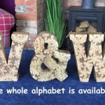 Hand Carved Wooden Flower Single Letters