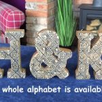 Hand Carved Wooden Geometric Single Letters